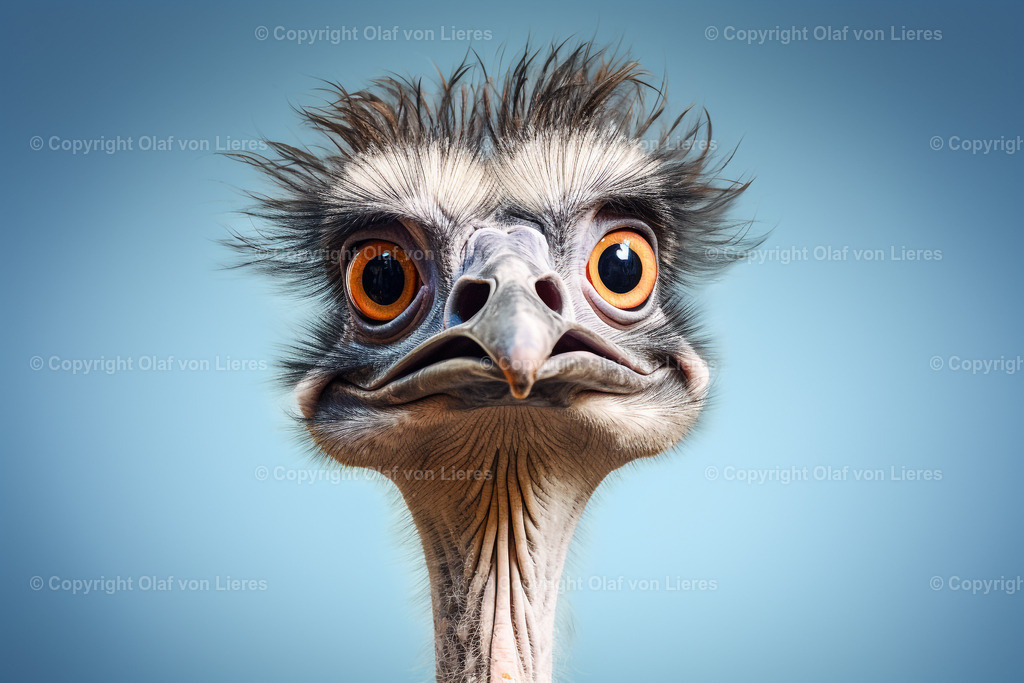 Vogelstrauss mit bösem Blick | verärgerter Vogelstrauss