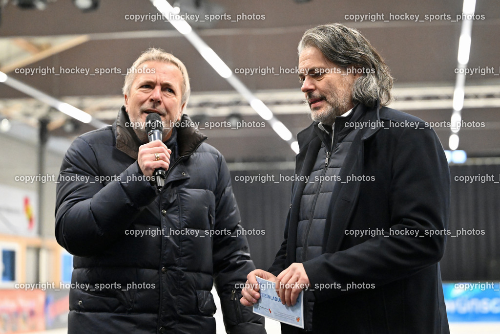 Eishallen Eröffnung Eberstein | Sport Presse Klub Kärnten Marijan VELIK, Michael Flaks Projektleiter, Eishallen Eröffnung Eberstein, Eishallen Eröffnung Eberstein am 07.12.2024 in Eberstein (Halle Eberstein), Austria, (Photo by Bernd Stefan)