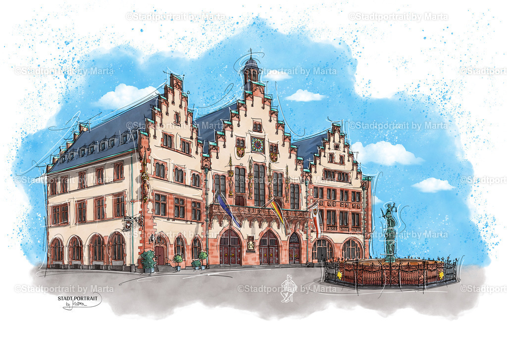 Gemälde vom Römer in Frankfurt am Main | Gemälde vom Römer in Frankfurt am Main