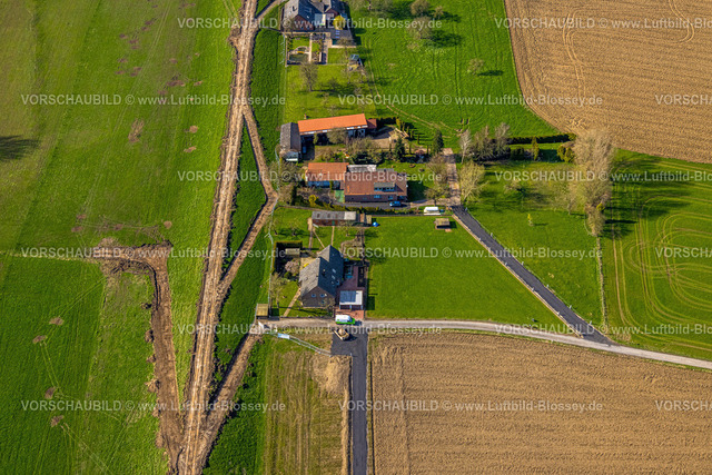 Emmerich240312947 | Luftbild, Dornicksche Ward Landschaftsschutzgebiet LSG, Wohnhaus, Vrasselt, Emmerich am Rhein, Nordrhein-Westfalen, Deutschland