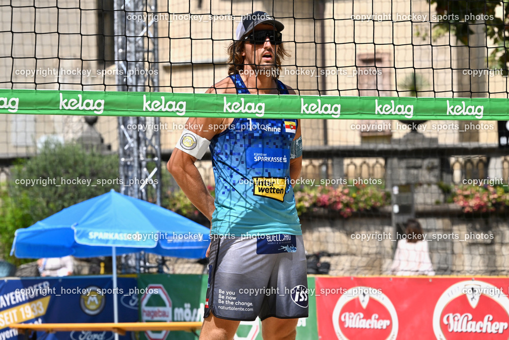 Beachvolleyball Villach Rathausplatz 2025 | Felix Friedl, Beachvolleyball Villach Rathausplatz 2025, Beachvolleyball Villach Rathausplatz am 17.08.2025 in Villach (Rathausplatz), Austria, (Photo by Bernd Stefan)