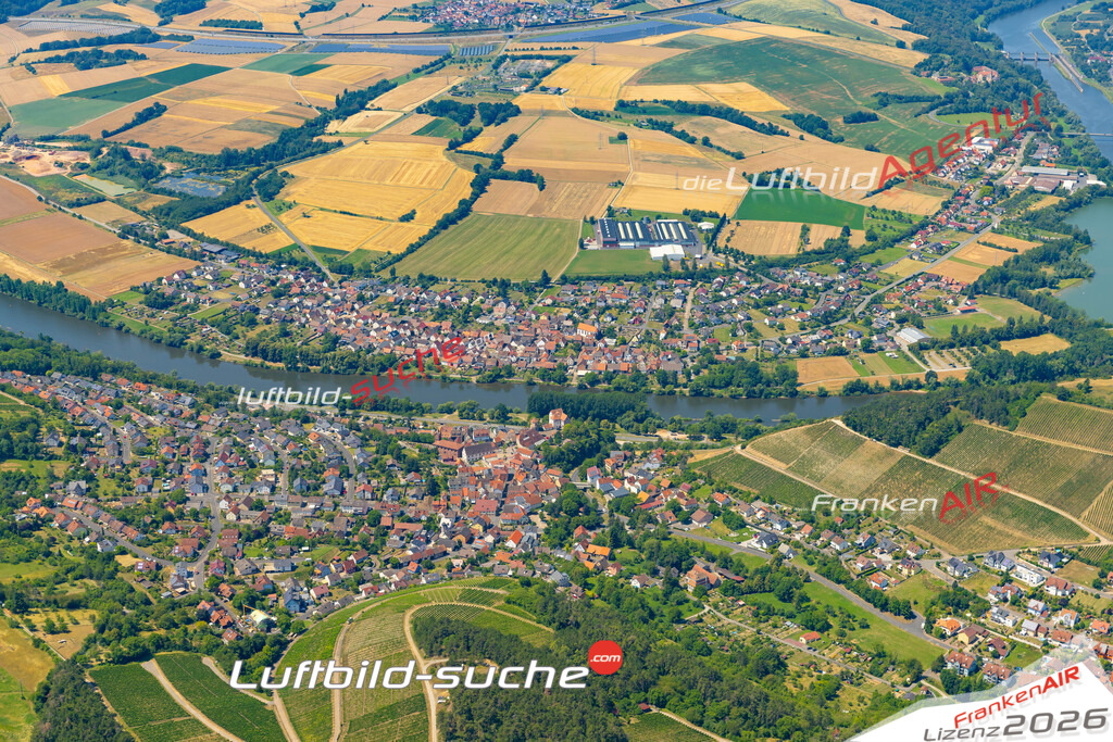 Das Luftbild zeigt : Homburg am Main Triefenstein - Die Luftaufnahme wurde 2023 vom UL-Flugzeug aus erstellt ( keine Drohne ) - Hochauflösende Luftaufnahme - Für grossformatige Ausdrucke geeignet. Die Geschenkidee !Mit Lizenz und Bildrechte bestellbar