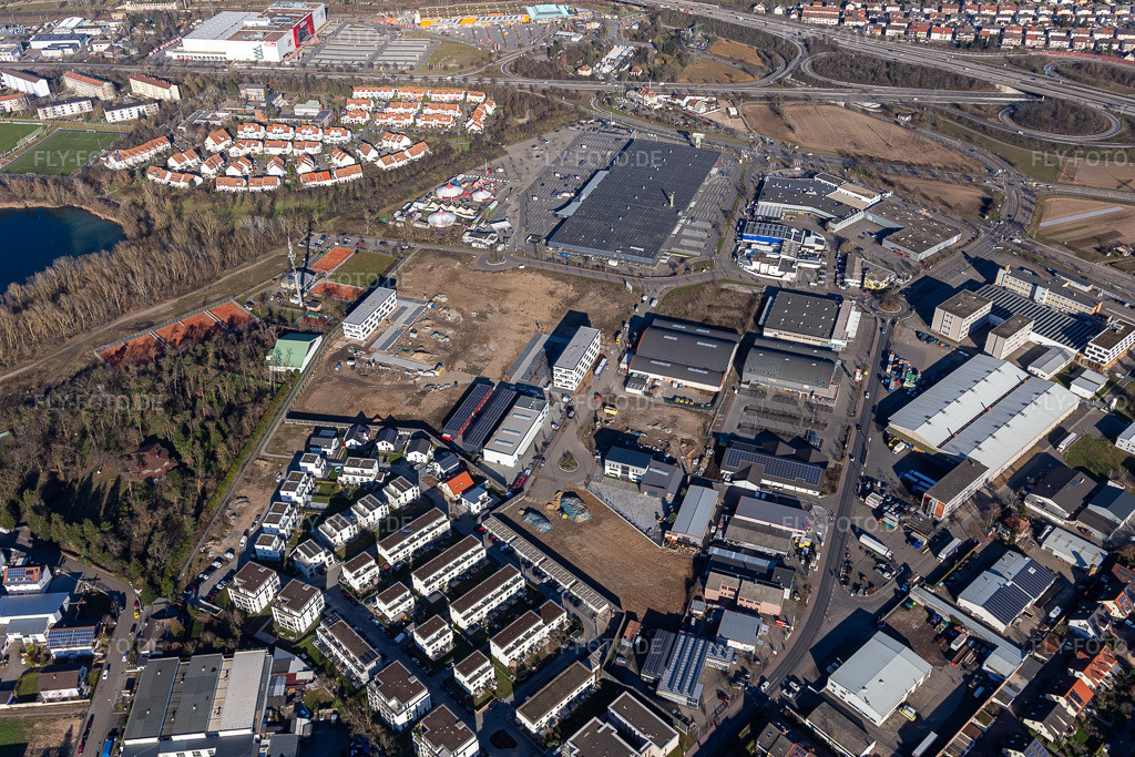 Luftbild: real Markt in Brühl im Bundesland Baden-Württemberg in Deutschland. Foto: IMG_125491.jpg vom 21.02.2021 durch Werner Riehm/FLY-FOTO.de