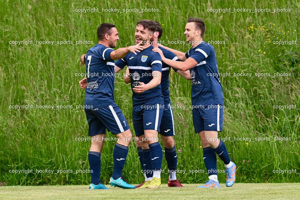 SV Malta vs. SV Rapid Feffernitz 3.6.2023 | Jubel SV Malta Mannschaft, #7 Luka Lazanski, #21 Gregor Dorniz, #22 Patrick Christian Jury