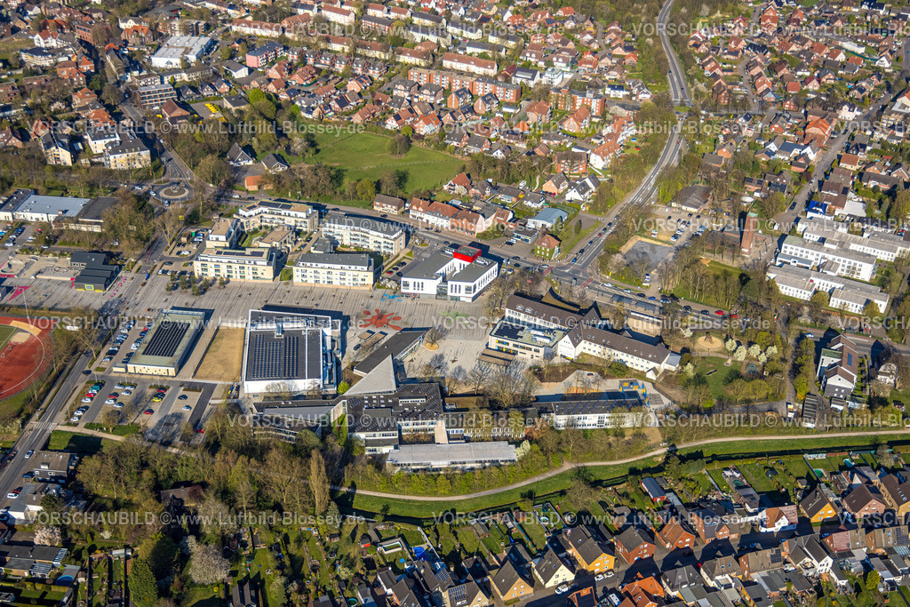 Selm250404846 | Luftbild, Campus Süd mit Overbergschule Gem. Grundschule und Städt. Gymnasium, Wohnhäuser, Selm, Münsterland, Nordrhein-Westfalen, Deutschland