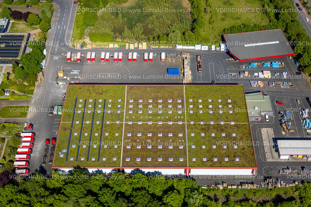 Hamm250500701Druckzentrum_DEX | Luftbild, Dachdeckereinkauf, DEX, Rhynern, Dachbegrünung, Hamm , Ruhrgebiet, Nordrhein-Westfalen, Deutschland