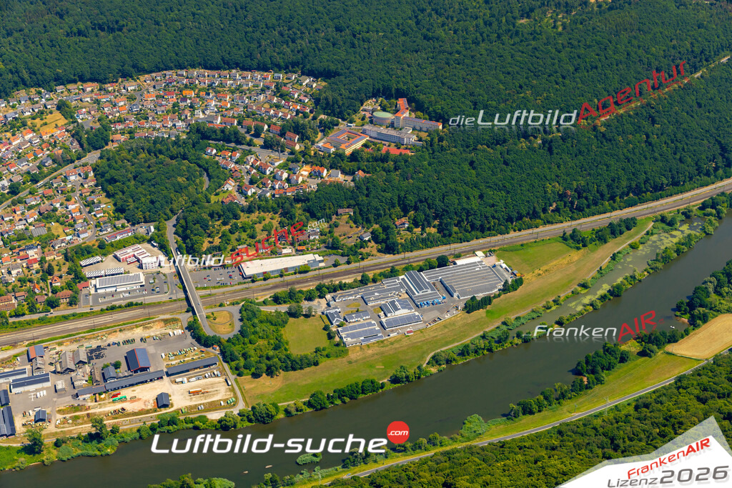 Das Luftbild zeigt :  Gemünden am Main - Die Luftaufnahme wurde 2023 vom UL-Flugzeug aus erstellt ( keine Drohne ) - Hochauflösende Luftaufnahme - Für grossformatige Ausdrucke geeignet. Die Geschenkidee !Mit Lizenz und Bildrechte bestellbar