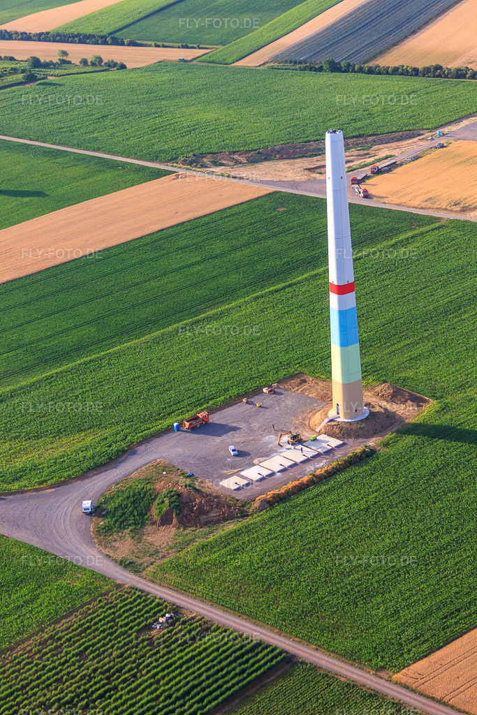 Luftbild: Windparkbaustellen in Offenbach an der Queich im Bundesland Rheinland-Pfalz in Deutschland. Foto: IMG_69706.jpg vom 04.07.2014 durch Werner Riehm/FLY-FOTO.de