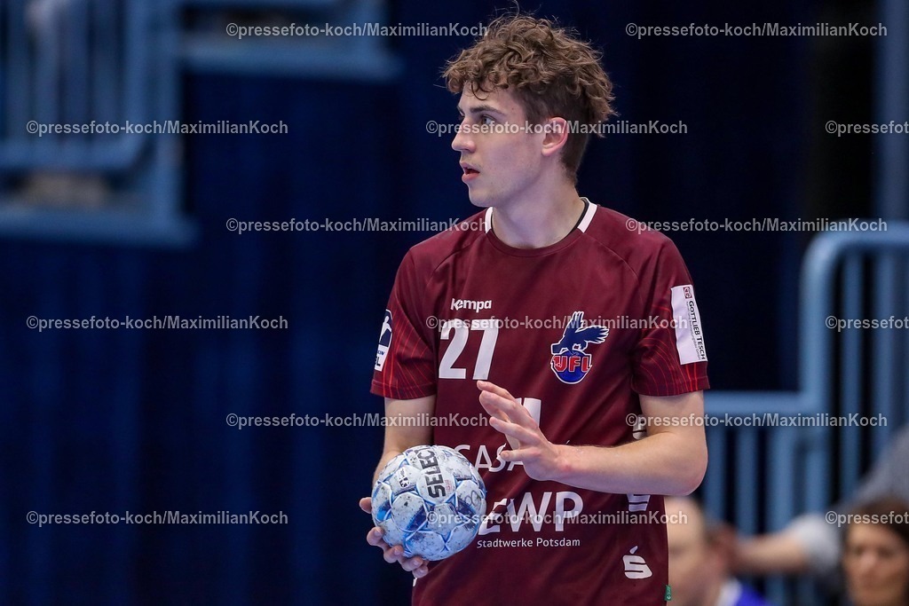 Gum25042501065 | 25.04.2025, Handball, HBL, VfL Gummersbach - 1. VfL Potsdam, Schwalbe-Arena: Nils Fuhrmann (VfL Potsdam #27) 