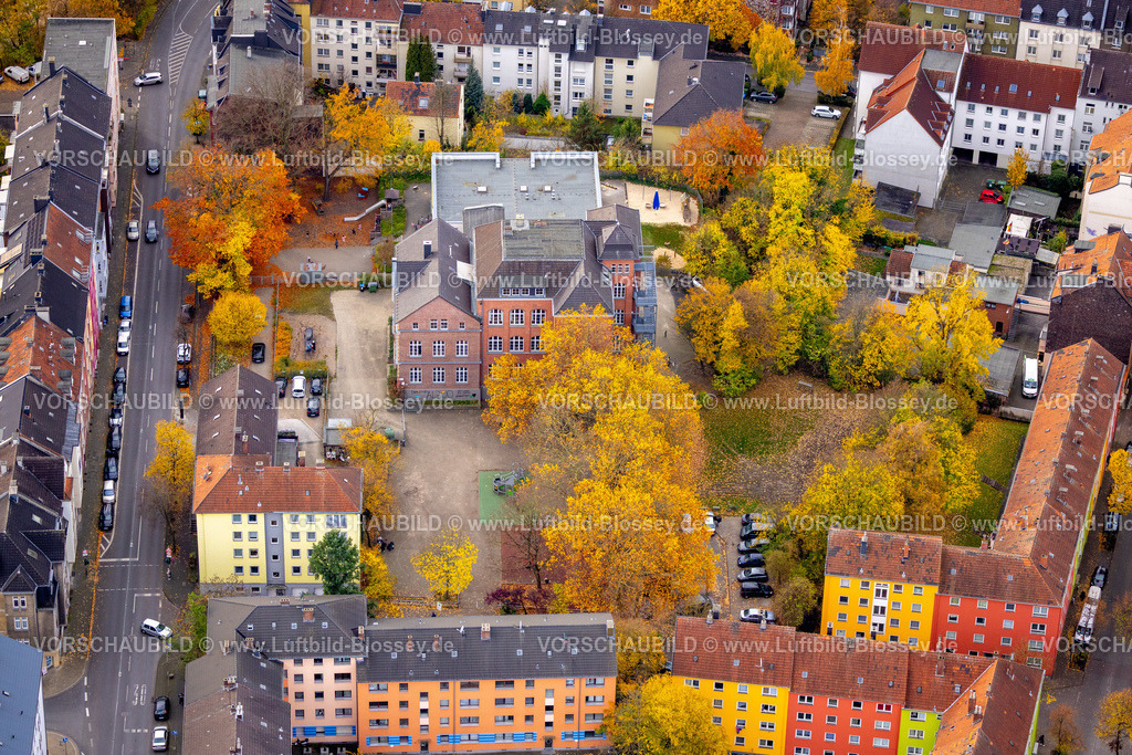 Hagen251101418 | Luftbild, Erwin-Hegemann-Schule Grundschule und städtische Kindertagesstätte Wunderland, herbstliche Bäume, Altenhagen, Hagen, Ruhrgebiet, Nordrhein-Westfalen, Deutschland