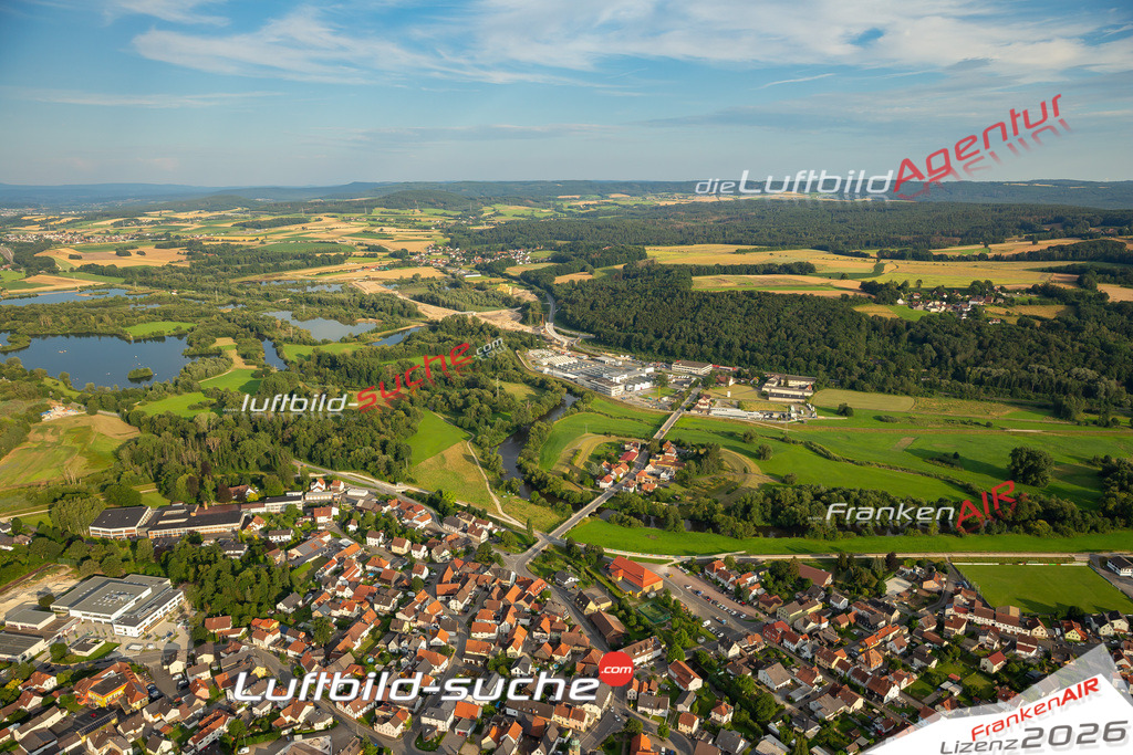 Das Luftbild zeigt :  Michelau - Die Luftaufnahme wurde 2024 vom UL-Flugzeug aus erstellt ( keine Drohne ) - Hochauflösende Luftaufnahme - Für grossformatige Ausdrucke geeignet. Die Geschenkidee !Mit Lizenz und Bildrechte bestellbar