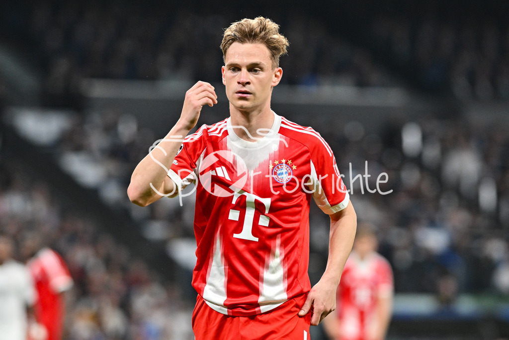 Real Madrid - FC Bayern München | MADRID, SPAIN - 07. APRIL: picture Joshua KIMMICH (FC Bayern Munich 6) during the UEFA Champions League match between Real Madrid vs. FC Bayern Munich on Quarterfinal first leg at Estadio Santiago Bernabeu