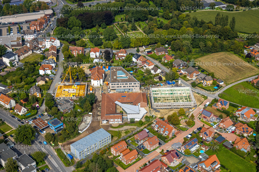 Hamm230902310 | Luftbild, Baustelle mit Neubau und Sanierung Arnold-Freymuth-Gesamtschule / Falkschule, Stadtbezirk Herringen, Hamm, Ruhrgebiet, Nordrhein-Westfalen, Deutschland