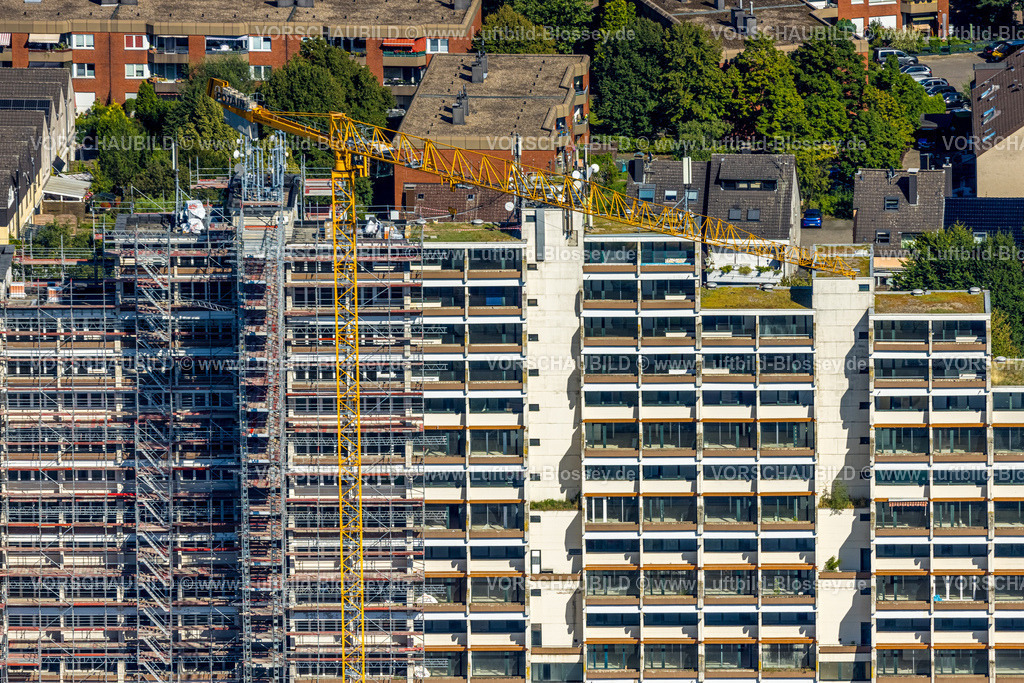 Dortmund240803865 | Luftbild, Hannibal II Wohnblock, Baugerüst für Renovierung und Sanierung, Vogelpothsweg, Dorstfeld, Dortmund, Ruhrgebiet, Nordrhein-Westfalen, Deutschland
