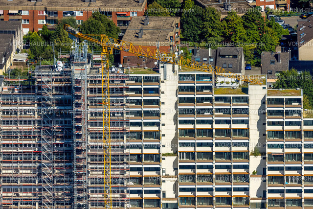 Dortmund240803865 | Luftbild, Hannibal II Wohnblock, Baugerüst für Renovierung und Sanierung, Vogelpothsweg, Dorstfeld, Dortmund, Ruhrgebiet, Nordrhein-Westfalen, Deutschland