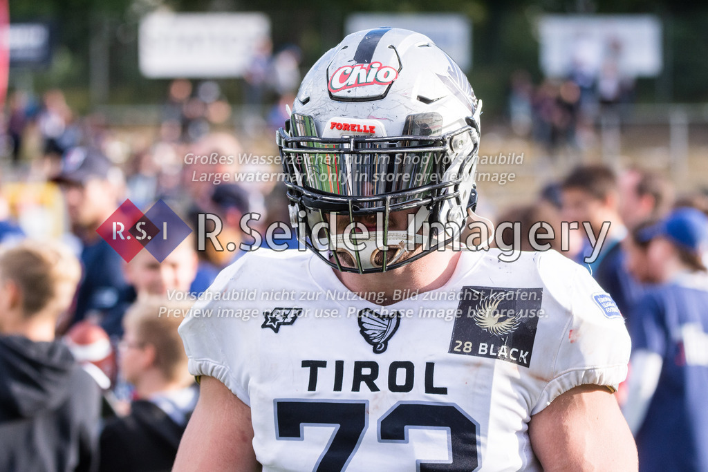 American Football, Saison 2022, European League of Football (ELF), Hamburg Sea Devils - Raiders Tirol, Stadion Hoheluft (Hamburg), 10.09.2022, Halbfinale | Tobias Url (#73, Raiders, OL)