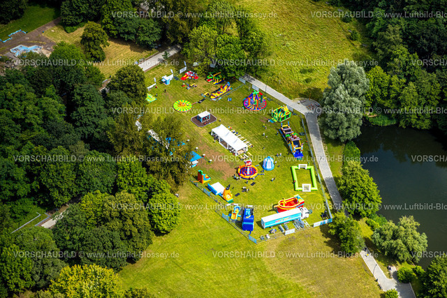 Bottrop240701311 | Luftbild, Revierpark Vonderort Kinder Spielparadies mit Spielgeräen am See, LSG Stadtwald Osterfeld, Süd, Bottrop, Ruhrgebiet, Nordrhein-Westfalen, Deutschland