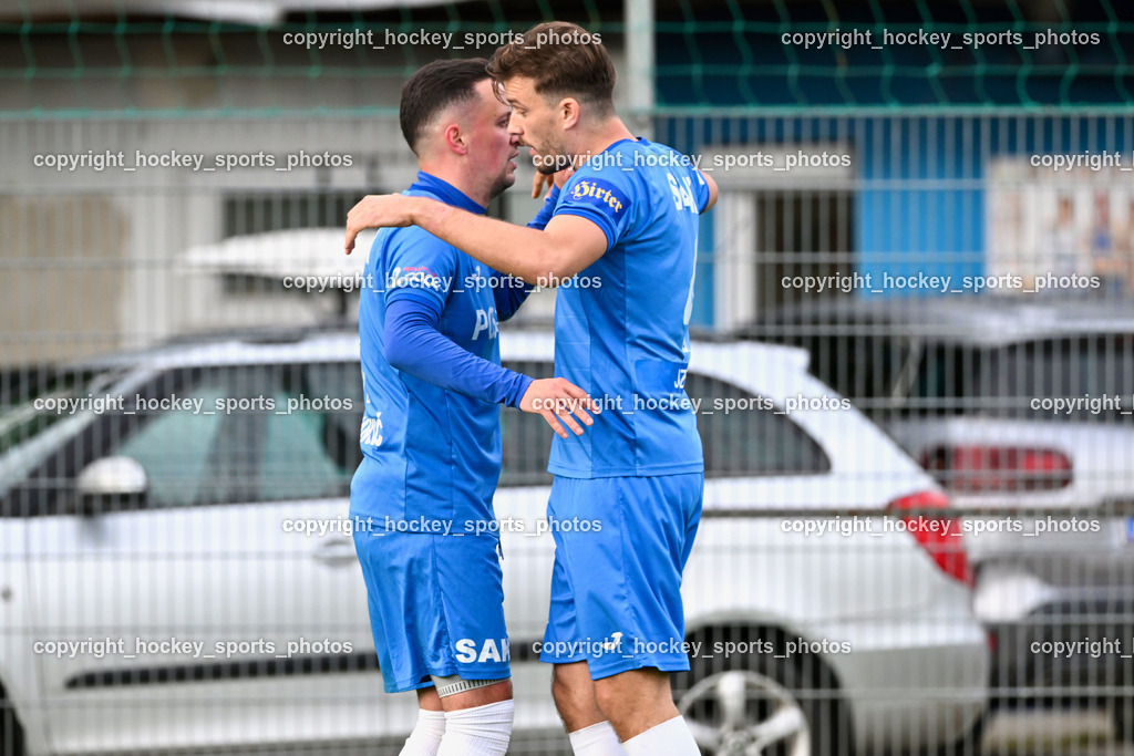 SAK vs. SV Spittal Drau 1921 | Jubel SAK Mannschaft, #11 Enes Brdjanovic SAK, #4 Rok Jazbec, SAK, SAK vs. SV Spittal Drau 1921, SAK vs. SV Spittal Drau 1921 am 23.05.2025 in Klagenfurt (Sportpark Welzenegg), Austria, (Photo by Bernd Stefan)
