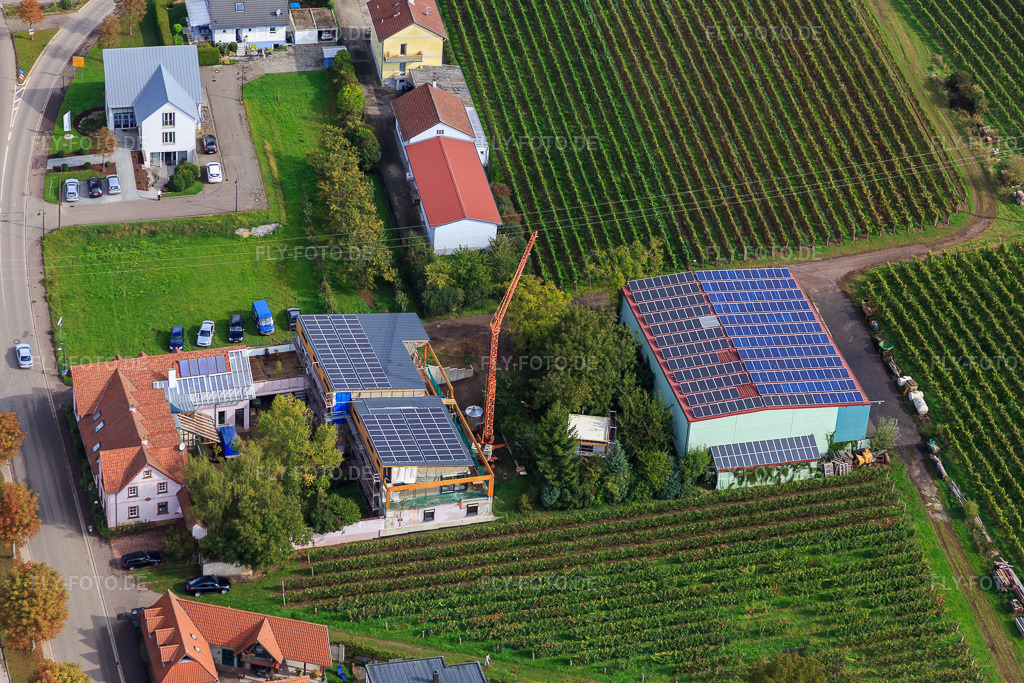 Luftbild: Baustelle in der Bahnhofstr im Ortsteil Klingen in Heuchelheim-Klingen im Bundesland Rheinland-Pfalz in Deutschland. Foto: IMG_072646.jpg vom 19.09.2014 durch Werner Riehm/FLY-FOTO.deAuflösung des Originals: 5472 x 3648 px