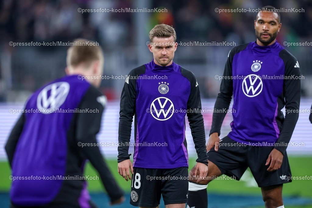 DFB23032502133 | 23.03.2025, Fußball, Viertelfinale UEFA Nations League, Deutschland - Italien, Signal Iduna Park, Saison 2024 2025: Maximilian Mittelstädt (GER #18) DFB regulations prohibit any use of photographs as image sequences and or quasi-video.