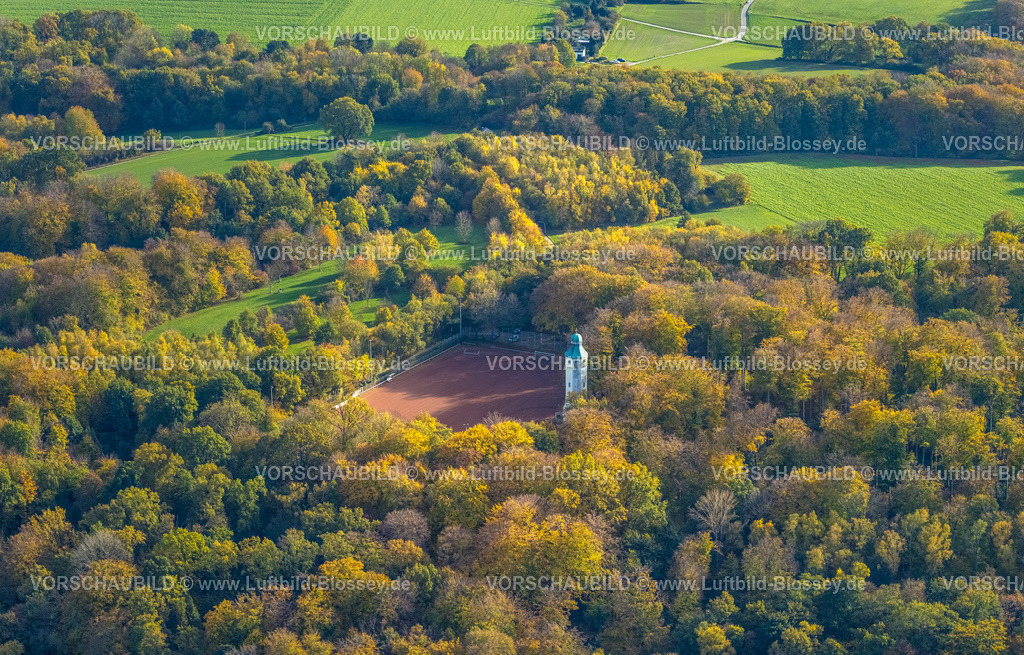 Herne221101300oestlich | Luftbild, Wasserturm, Sportplatz Am Volkspark, Herbstwald, Börnig, Herne, Ruhrgebiet, Nordrhein-Westfalen, Deutschland