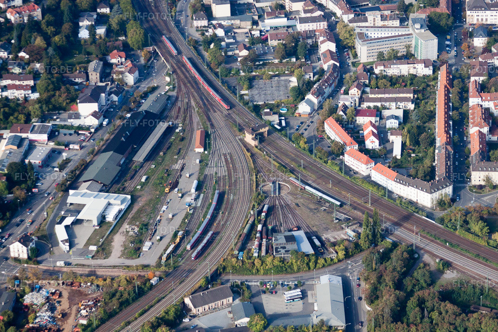 Luftbild: Gleisdreieck in Neustadt an der Weinstraße im Bundesland Rheinland-Pfalz in Deutschland. Foto: IMG_22074.jpg vom 15.10.2009 durch Werner Riehm/FLY-FOTO.de