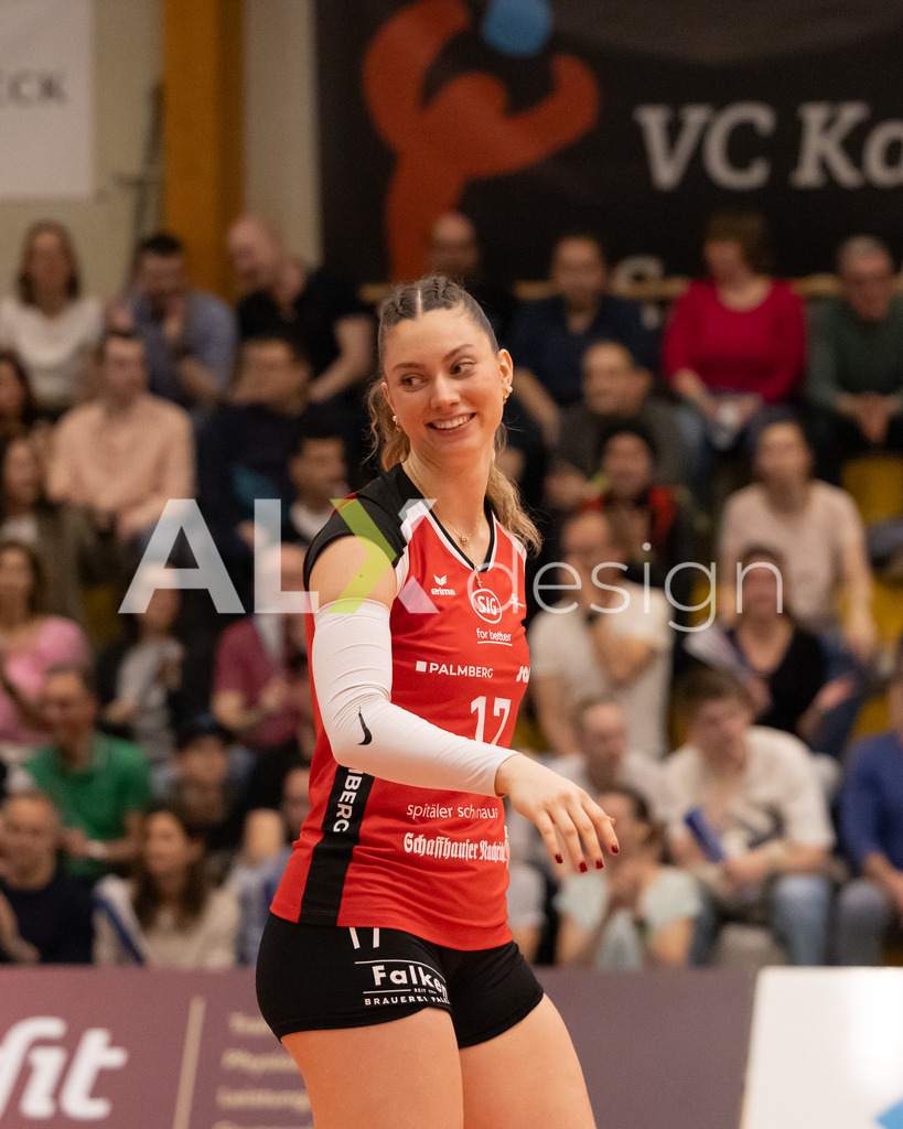 Volleyball I Frauen I Saison 2025-2026 I Volleyball NLA | Women I  Playoffs Finals 2/5 I  VC Kanti Schaffhausen - viteos NUC I  10.04.2026 | 17 Leana Zuvic (CH) (VC Kanti Schaffhausen) - Aussen - Realisiert mit Pictrs.com