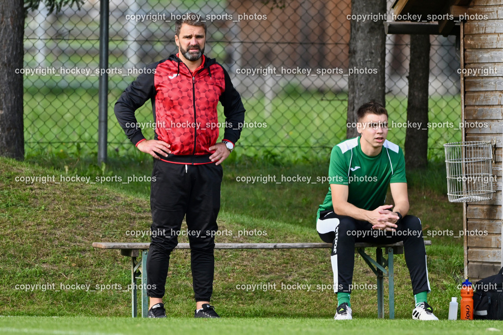 FC ASKÖ Gmünd vs. Union Matrei  | Headcoach FC Gmünd Rudolf Schönherr, Individualtrainer FC Gmünd Leonard Horvat, FC ASKÖ Gmünd vs. Union Matrei , FC ASKÖ Gmünd vs. Union Matrei  am 21.09.2024 in Gmünd (Sportplatz Gmünd), Austria, (Photo by Bernd Stefan)