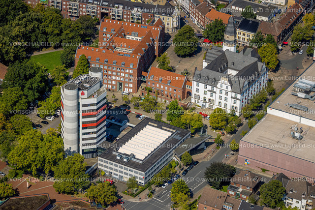 Gladbeck240806249 | Luftbild, Hochhaus Stadtsparkasse Gladbeck - Hauptgeschäftsstelle, Stadtverwalrung Rathaus, Gladbeck, Ruhrgebiet, Nordrhein-Westfalen, Deutschland