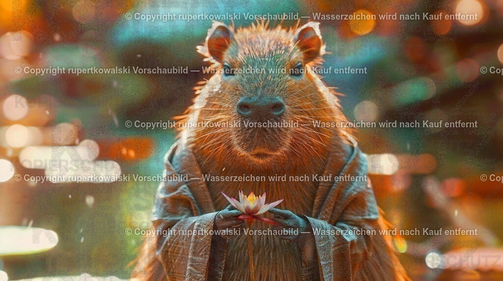 Mönch | Das Februar Bild des Wandkalenders "Capybaras im Alltag - Ein Jahr voller Abenteuer". - Realisiert mit Pictrs.com
