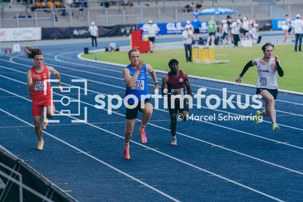 DM U23 U18 Bochum 2026 | Benedikt Thomas Wallstein (LAC Erdgas Chemnitz), Startnummer 1234, 100-Meter-Lauf Vorlauf mU23, Deutsche Meisterschaften der U18 &amp; U23 2026, Lohrheidestadion Bochum-Wattenscheid, 04.07.2026 Foto: Marcel Schwering / sportimfokus - Realisiert mit Pictrs.com