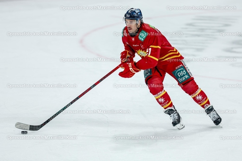 DEG02032502066 | 02.03.2025, Eishockey, Penny DEL, Düsseldorfer EG - Nürnberg Ice Tigers, PSD-BANK Dome: Brendan O Donnell (DEG #21)