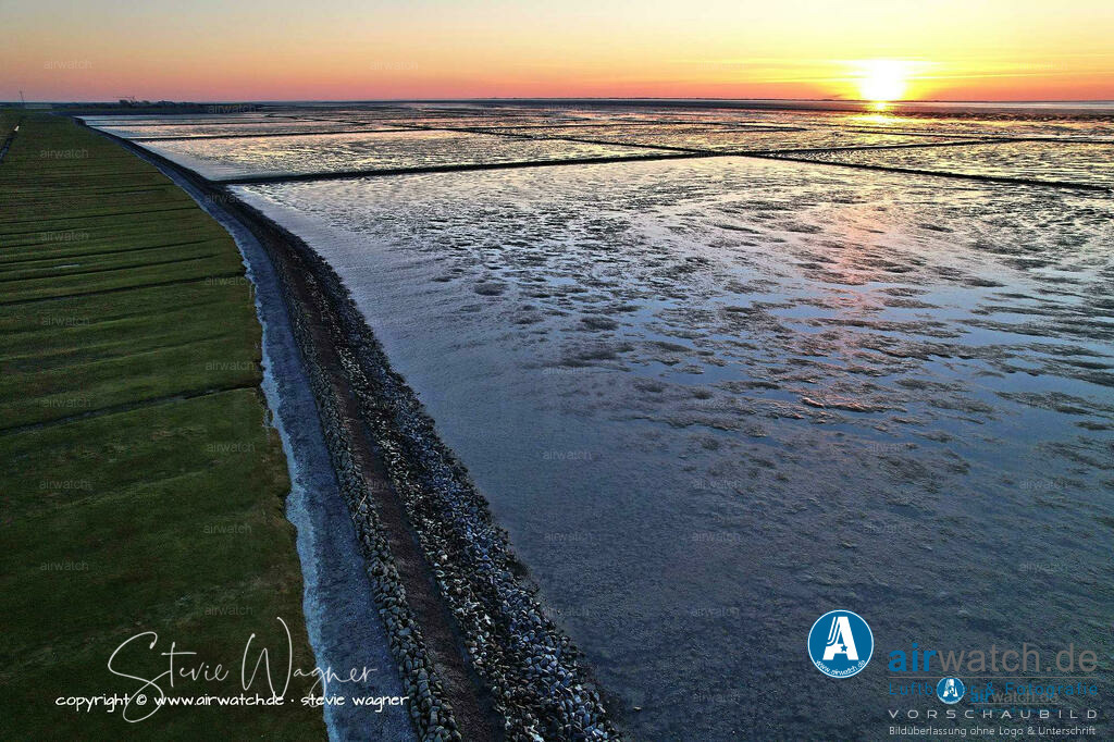 Luftbilder Nordfriesland, Nordstrand, Elisabeth-Sophien-Koog, Wattenmeer, Landgewinnung, Küstenschutz | Luftbild, Nordfriesland, Nordstrand, Elisabeth-Sophien-Koog, Wattenmeer, Landgewinnung, Küstenschutz
