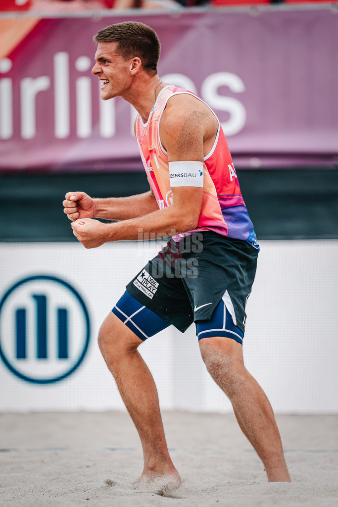 Beachvolleyball | Männer | Allianz German Beach Tour 2024 | Tourstop Kühlungsborn 2 | 15.08.2024 | Luis Kubo jubelt