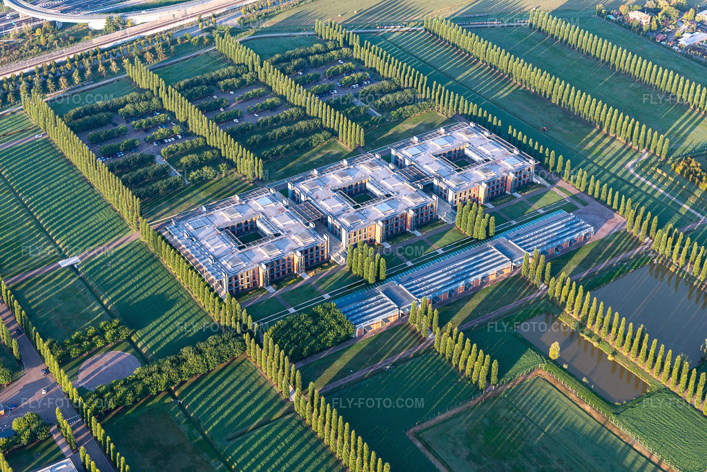 Aerial view: Max Mara Headquarters in Reggio nell’Emilia in the state Reggio Emilia, Italy.Photo: IMG_134810.jpg taken on 09/20/2022 by Werner Riehm/FLY-FOTO.comResolution of the original: 5472 x 3648 pxMax Mara Fashion Group Official Site