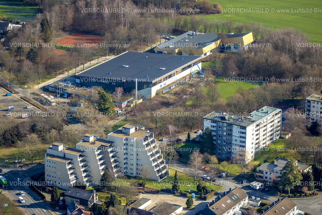 Unna230213091 | Luftbild, Eissporthalle und Schwimmsporthalle, Terrassenhäuser, Königsborn, Unna, Ruhrgebiet, Nordrhein-Westfalen, Deutschland