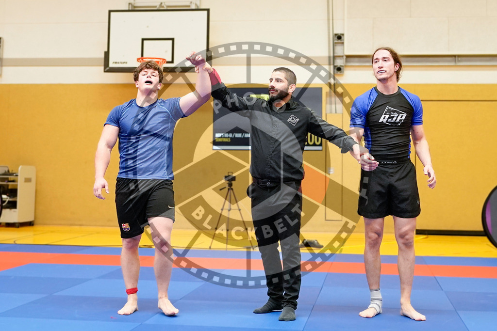 20240203PBB09089 | Fighters compete during the Brazilian Jiu-Jitsu Championship of the AJP Tour in Maintal by Frankfurt am Main, Germany, on February 2, 2024.