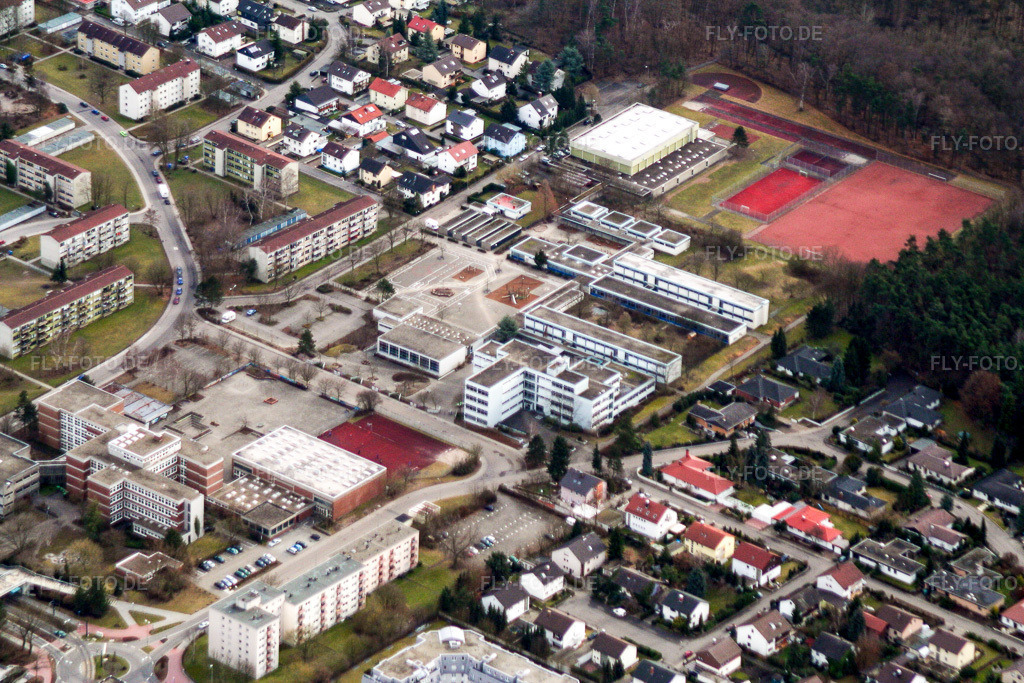 Luftbild: Ortsteil Dorschberg mit IGS Wörth und Grundschule Dorschberg in Wörth am Rhein im Bundesland Rheinland-Pfalz in Deutschland. Foto: IMG_1016.jpg vom 19.02.2006 durch Werner Riehm/FLY-FOTO.de