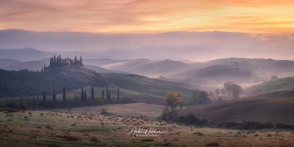 Herbstmorgen in der Toskana (2:1 Panorama) | Andre Wandrei - Nature Artworx - Realisiert mit Pictrs.com
