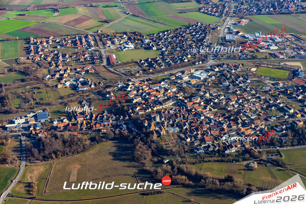 Das Luftbild der Stadt Rattelsdorf wurde 2019 vom Flugzeug heraus erstellt (keine Drohne) Aufnahmehöhe ca.400 Meter- hohe Auflösung- beste Druck-Qualität garantiert!