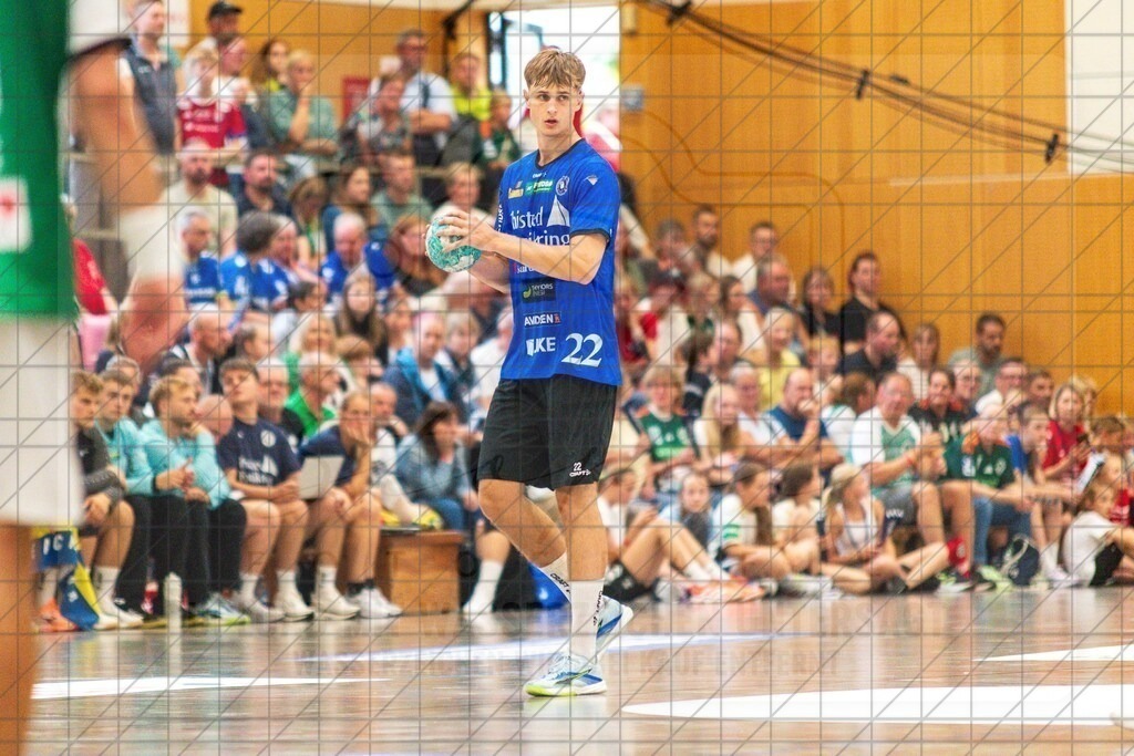 IHC 2026 - TSV Hannover-Burgdorf vs. Mors-Thy Håndbold | Gustav Sunesen (Mors-Thy Håndbold #22); IHC 2026 - TSV Hannover-Burgdorf vs. Mors-Thy Håndbold am 07.08.26 in Sporthalle KGS, Schneverdingen - Realisiert mit Pictrs.com
