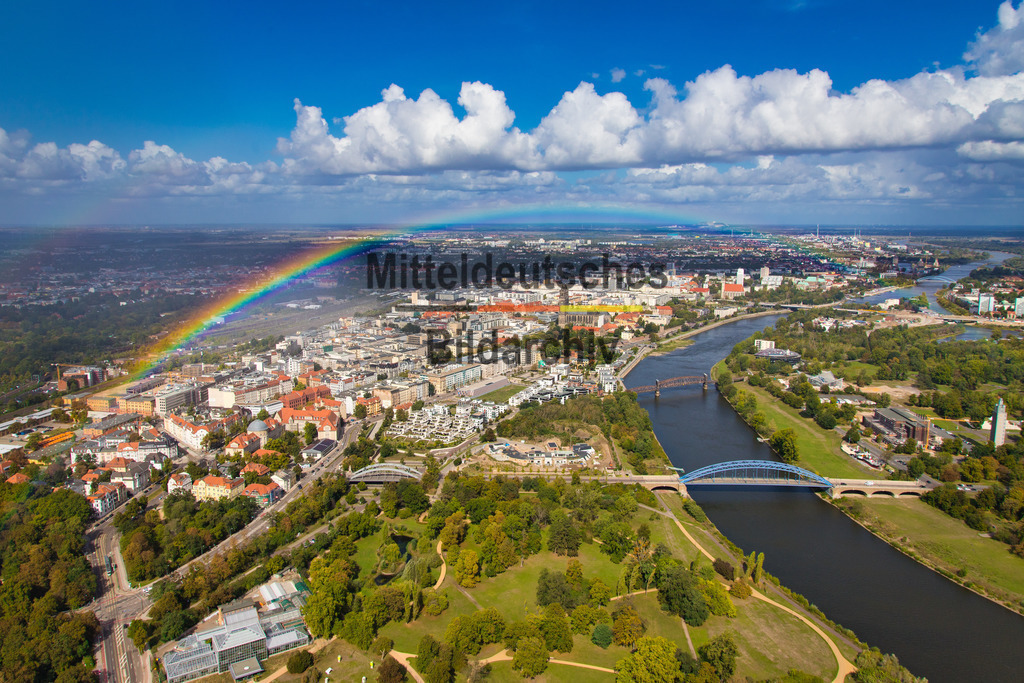 Magdeburg Regenbogen-0862 | Magdeburg City &amp; Elbe mit Regenbogen - Realisiert mit Pictrs.com