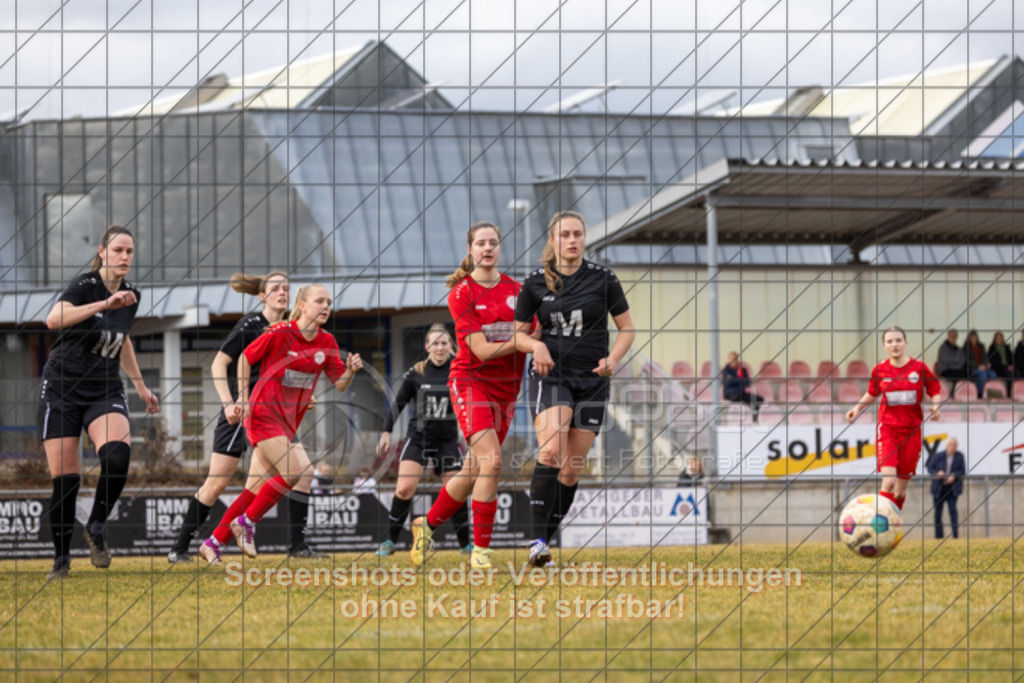 20250223_133331_0212 | #,1.FC Donzdorf (rot) vs. TSV Tettnang (schwarz), Fussball, Frauen-WFV-Pokal Achtelfinale, Saison 2024/2025, Rasenplatz Lautertal Stadion, Süßener Straße 16, 73072 Donzdorf, 23.02.2025 - 13:00 Uhr,Foto: PhotoPeet-Sportfotografie/Peter Harich