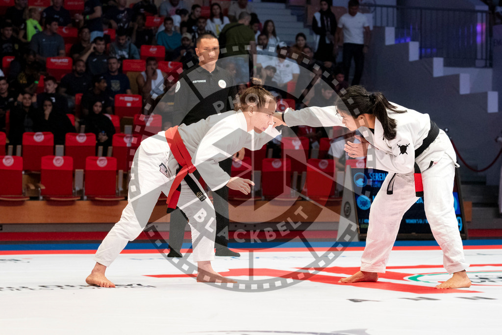 20231107PBB4201 | Fighters compete during the AJP World Master Championship in the Mubadala Arena in Abu Dhabi, Arab United Emirates, on November 7, 2023.