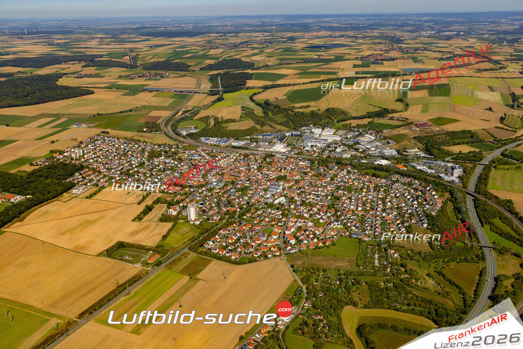 Das Luftbild zeigt :  Rottendorf - Die Luftaufnahme wurde 2023 vom UL-Flugzeug aus erstellt ( keine Drohne ) - Hochauflösende Luftaufnahme - Für grossformatige Ausdrucke geeignet. Die Geschenkidee !Mit Lizenz und Bildrechte bestellbar