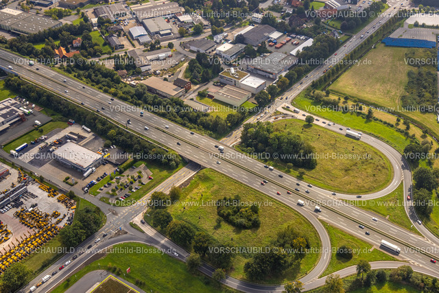 Hamm230900746 | Luftbild, Autobahn-Anschlussstelle Hamm, Autobahn A2 und Werler Straße, Stadtbezirk Rhynern, Hamm, Ruhrgebiet, Nordrhein-Westfalen, Deutschland