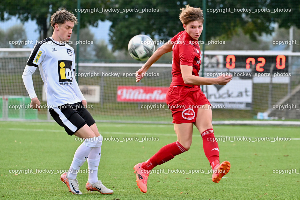 SV Spittal 1921 vs. SV St. Jakob  | #10 Adrian Steurer SV Spittal, #5 Florian Rappitsch St.Jakob, SV Spittal 1921 vs. SV St. Jakob , SV Spittal 1921 vs. SV St. Jakob  am 20.09.2024 in Spittal an der Drau (Goldeck Stadion), Austria, (Photo by Bernd Stefan)