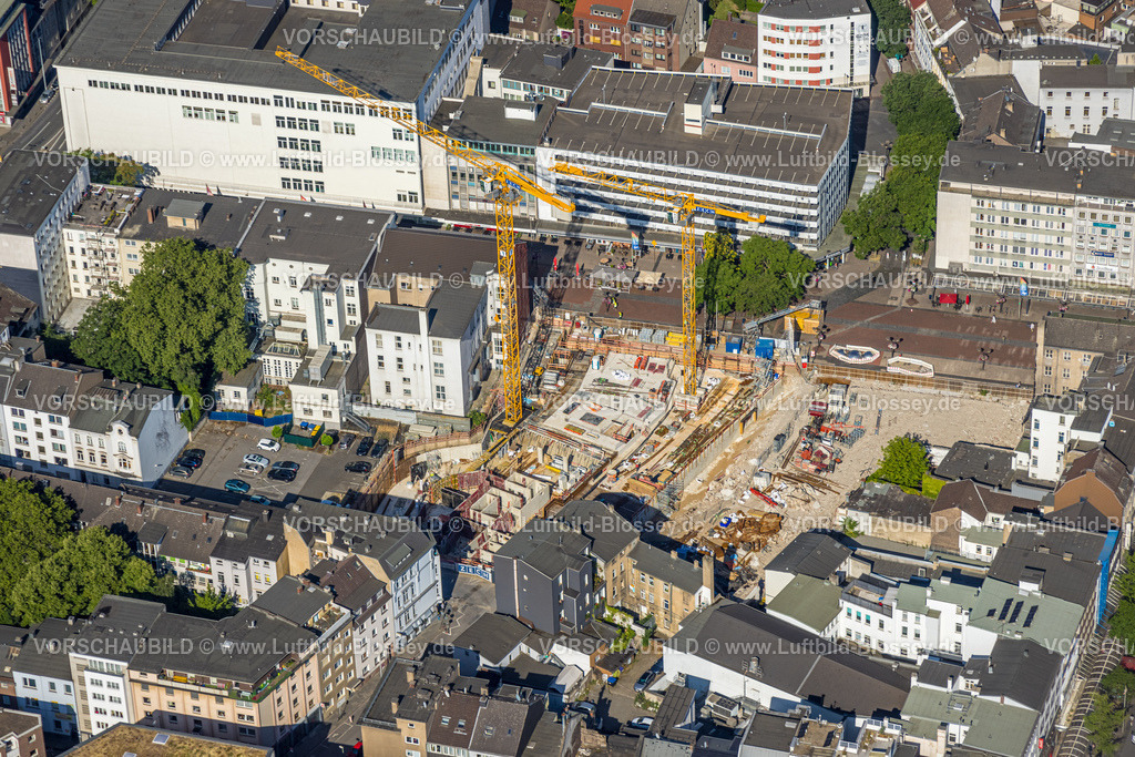 Duisburg230706112 | Luftbild, Baustelle Düsseldorfer Straße Ecke Königstraße, Dellviertel, Duisburg, Ruhrgebiet, Nordrhein-Westfalen, Deutschland