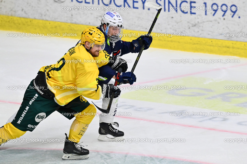 ATSE Graz vs. EHC Lustenau | #32 Stefan Daniel EHC Lustenau, #23 Murg Florian ATSE Graz, ATSE Graz vs. EHC Lustenau, ATSE Graz vs. EHC Lustenau am 14.02.2026 in Graz (Merkur Eishalle ), Austria, (Photo by Bernd Stefan)