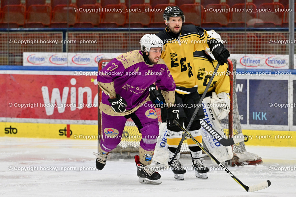 EC Kellerberg vs. EC Arnoldstein | #23 Assinger Andreas EC Kellerberg, #40 Hartlieb Manuel EC Arnoldstein, EC Kellerberg vs. EC Arnoldstein, EC Kellerberg vs. EC Arnoldstein am 31.01.2025 in Villach (Stadthalle Villach), Austria, (Photo by Bernd Stefan)